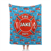Firefighter Spirit - Personalised Blanket With Name - A Gift For Family,Kids